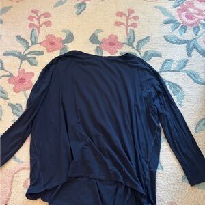 Lululemon Athletica Blue Asymmetrical Long Sleeve Blouse